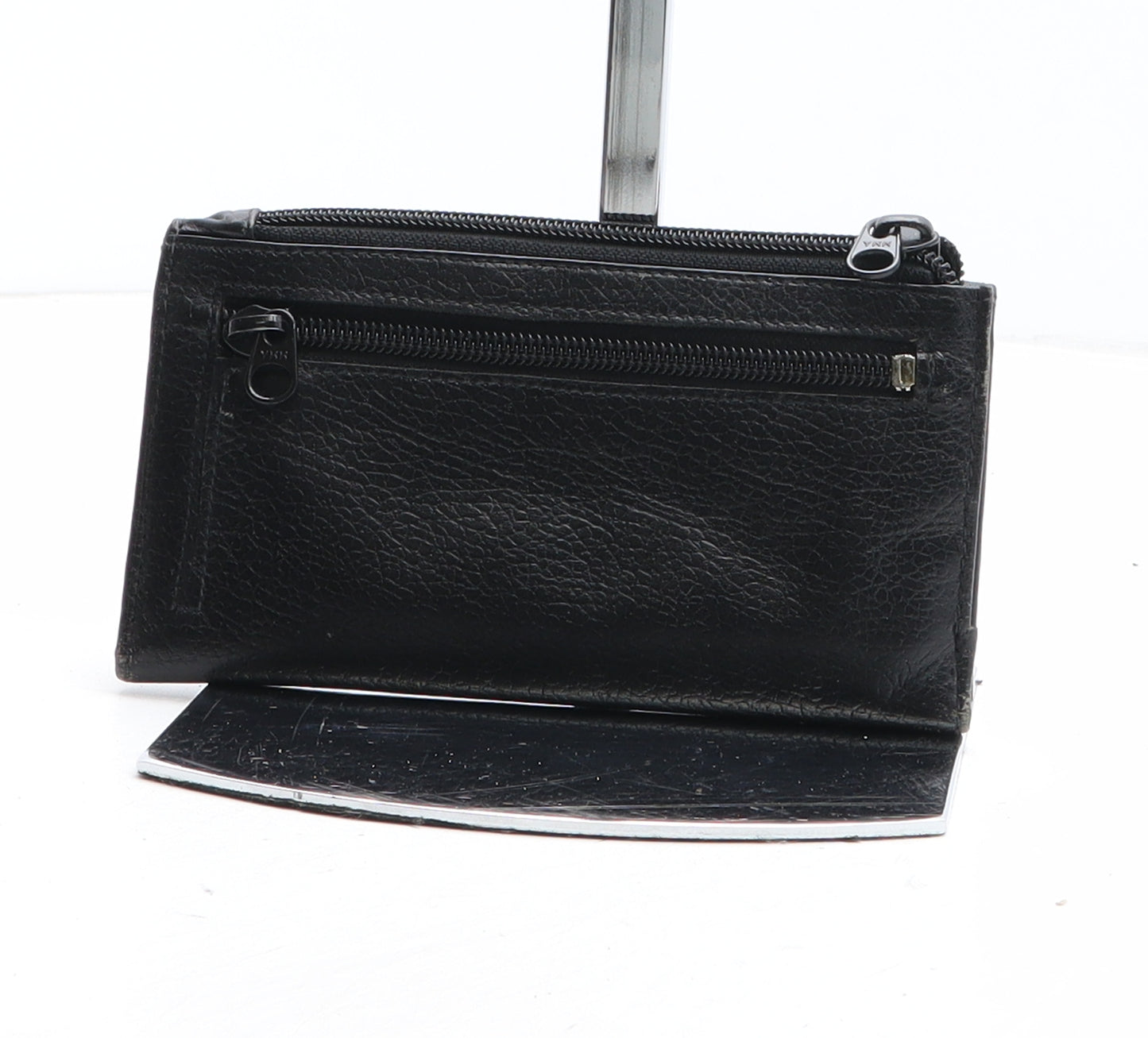 Preworn Womens Black Leather Bow Tie Wallet Size S