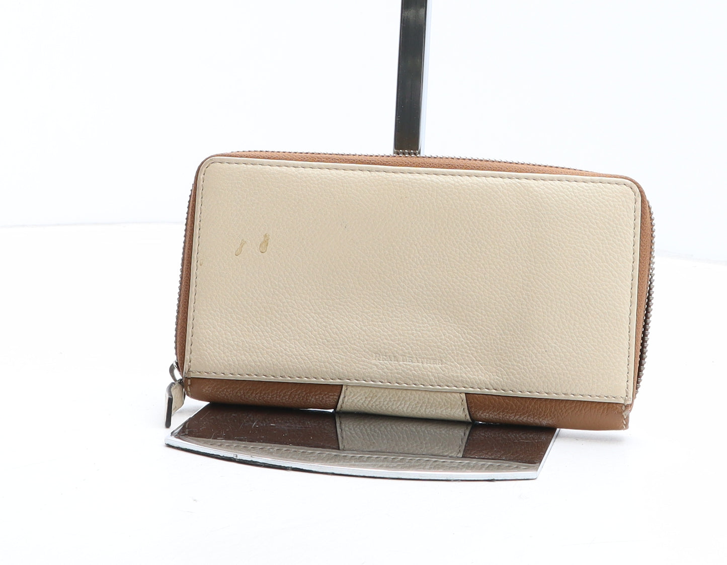 Osprey Womens Brown Colourblock Polyurethane Bow Tie Wallet Size M