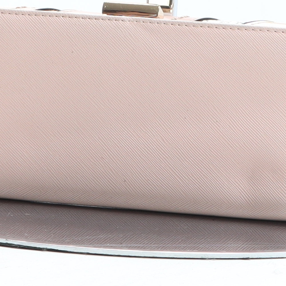 River Island Womens Pink Colourblock Polyurethane Bow Tie Wallet Size M - Snakeskin Pattern