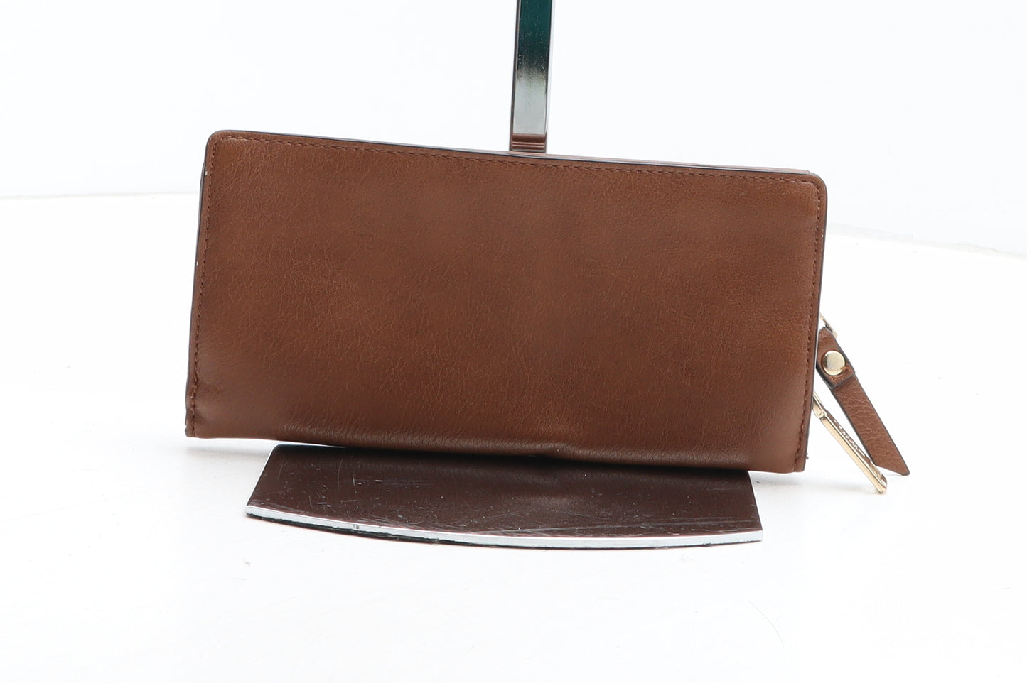 Dune Womens Brown Polyurethane Bow Tie Wallet Size M - Croc Texture