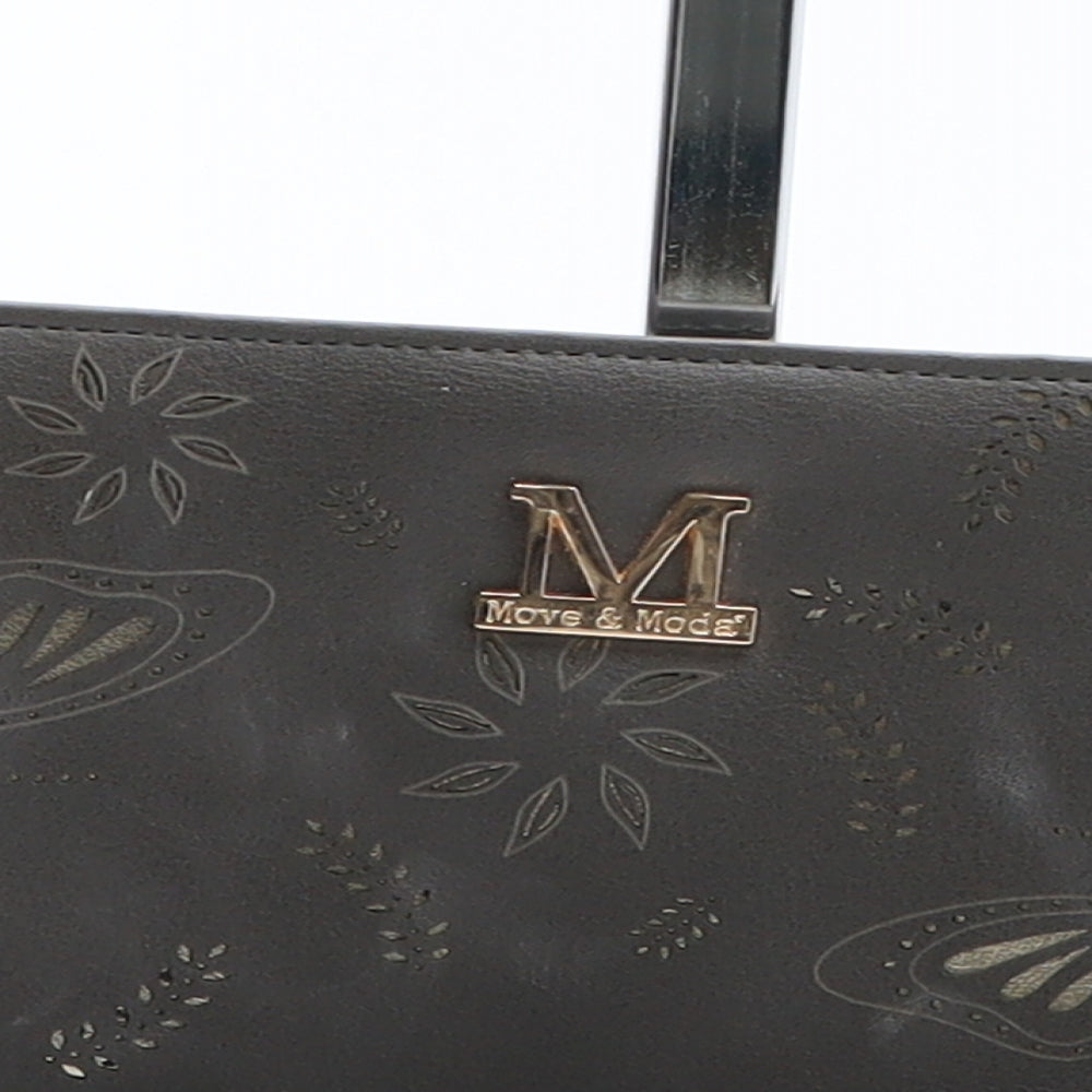Move & Moda Womens Grey Geometric Polyurethane Bow Tie Wallet Size M - Butterfly Pattern