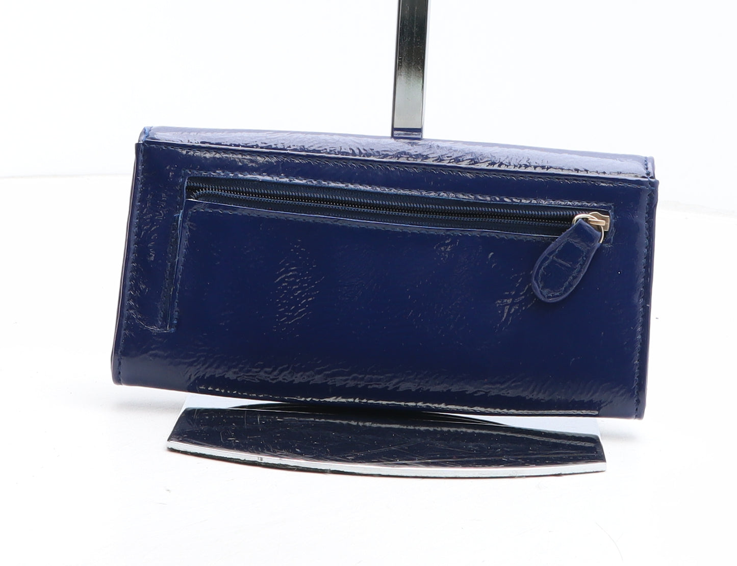 Preworn Womens Blue Polyurethane Bow Tie Wallet Size M