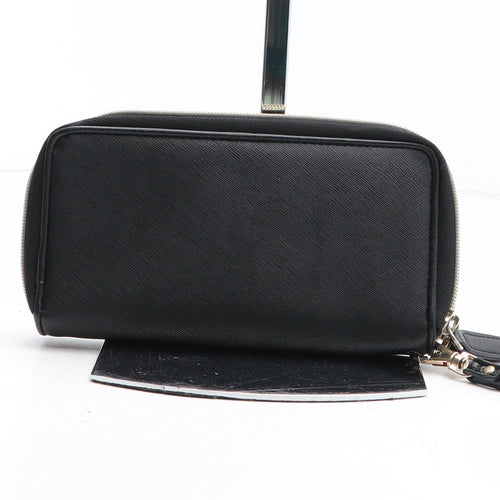 Preworn Womens Black Polyurethane Bow Tie Wallet Size M