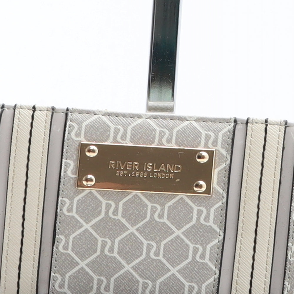 River Island Womens Grey Geometric Polyurethane Bow Tie Wallet Size M