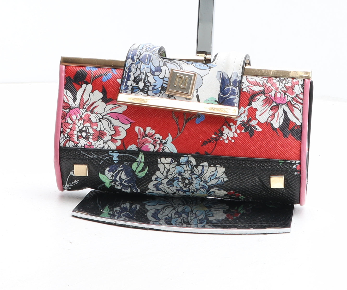 River Island Womens Multicoloured Floral Polyurethane Bow Tie Wallet Size M