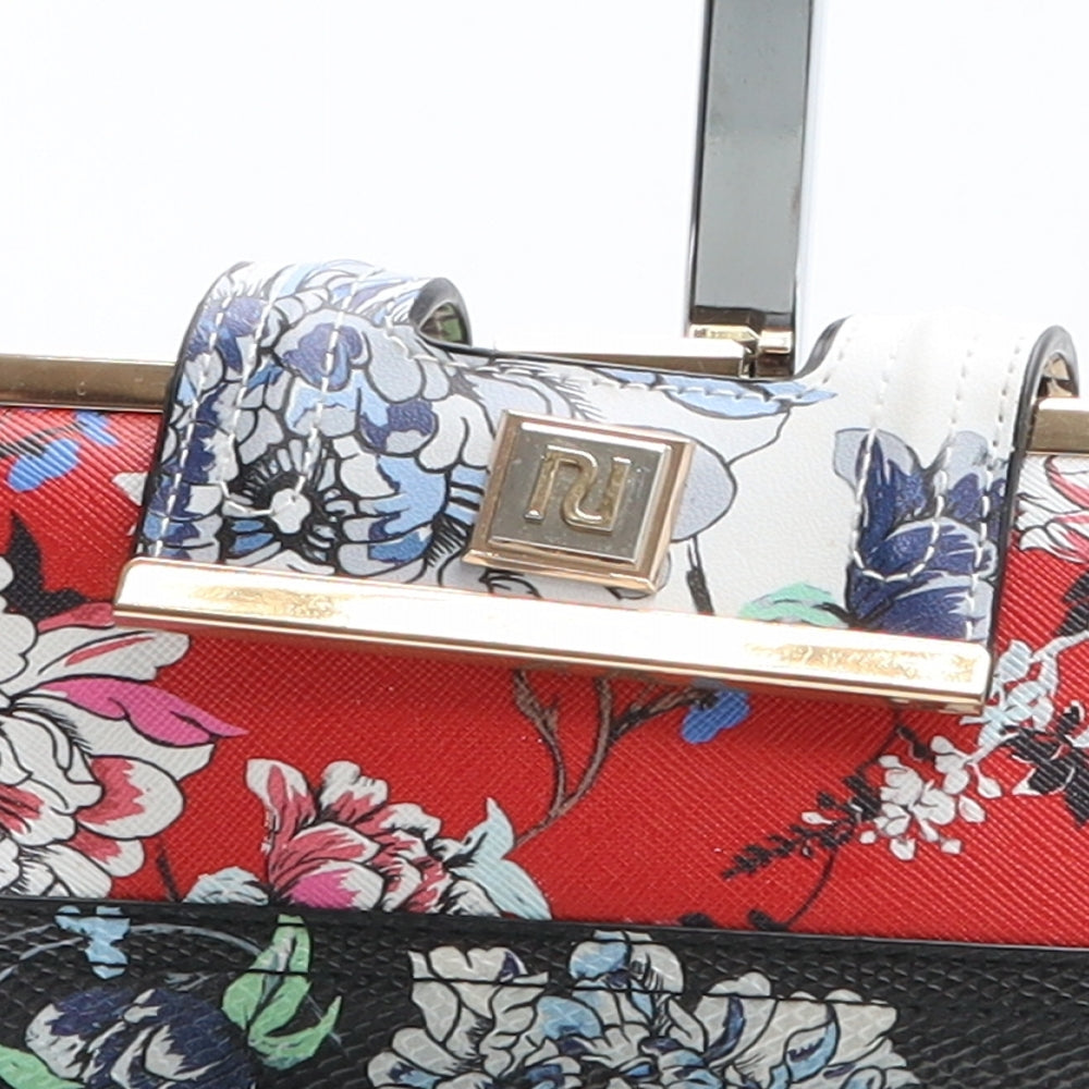 River Island Womens Multicoloured Floral Polyurethane Bow Tie Wallet Size M