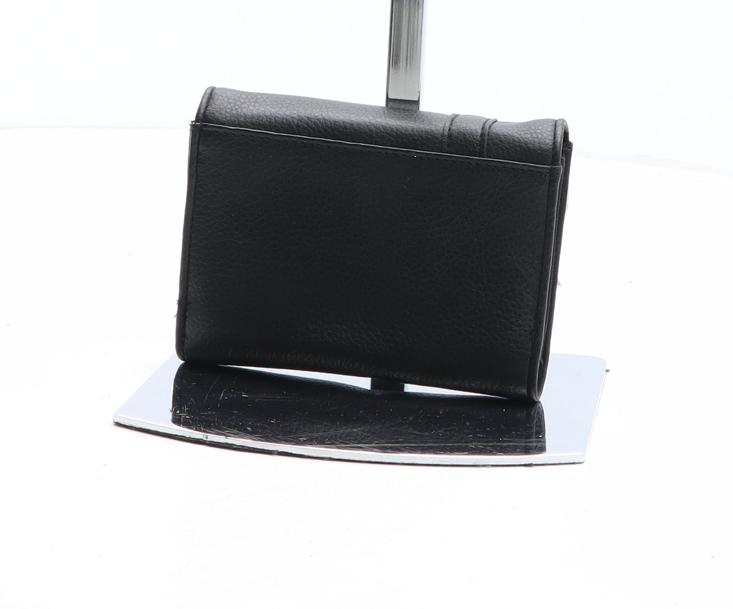 Preworn Womens Black Polyurethane Bow Tie Wallet Size S