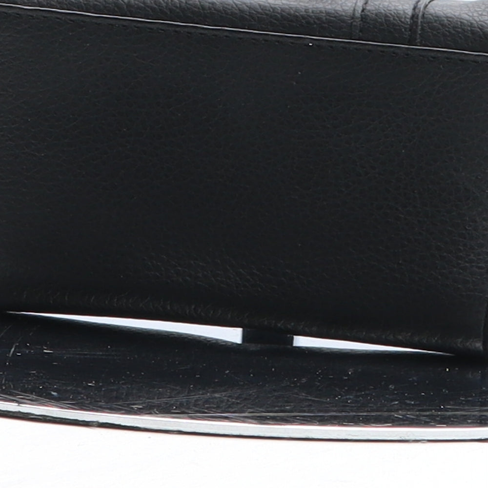 Preworn Womens Black Polyurethane Bow Tie Wallet Size S