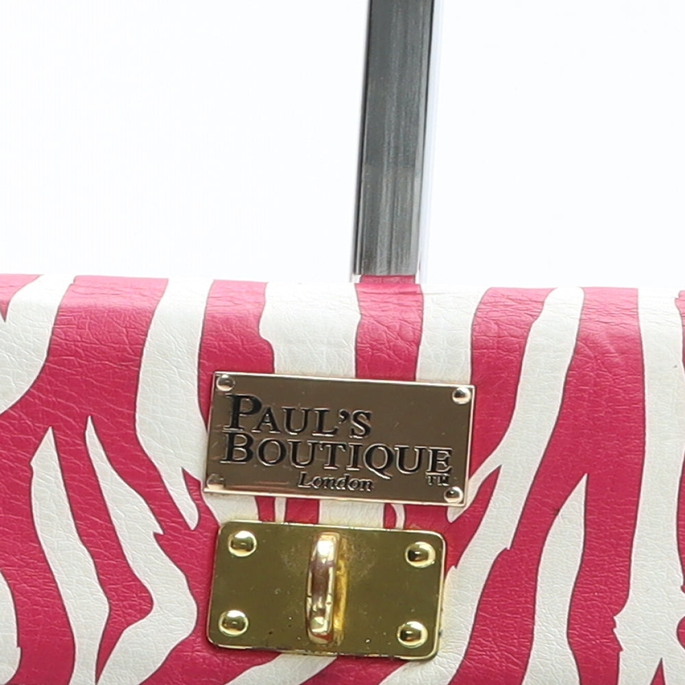 Pauls Boutique Womens Pink Animal Print Polyurethane Bow Tie Wallet Size M - Tiger Pattern