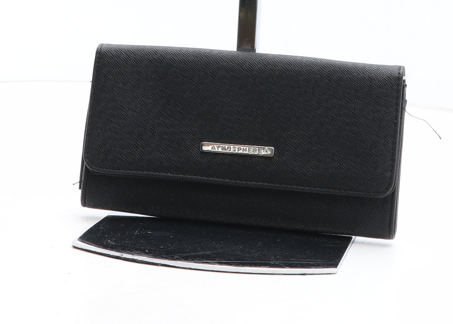 Atmosphere Womens Black Polyurethane Bow Tie Wallet Size M