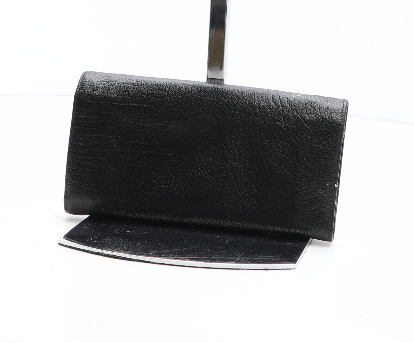 Preworn Womens Black Leather Bow Tie Wallet Size M