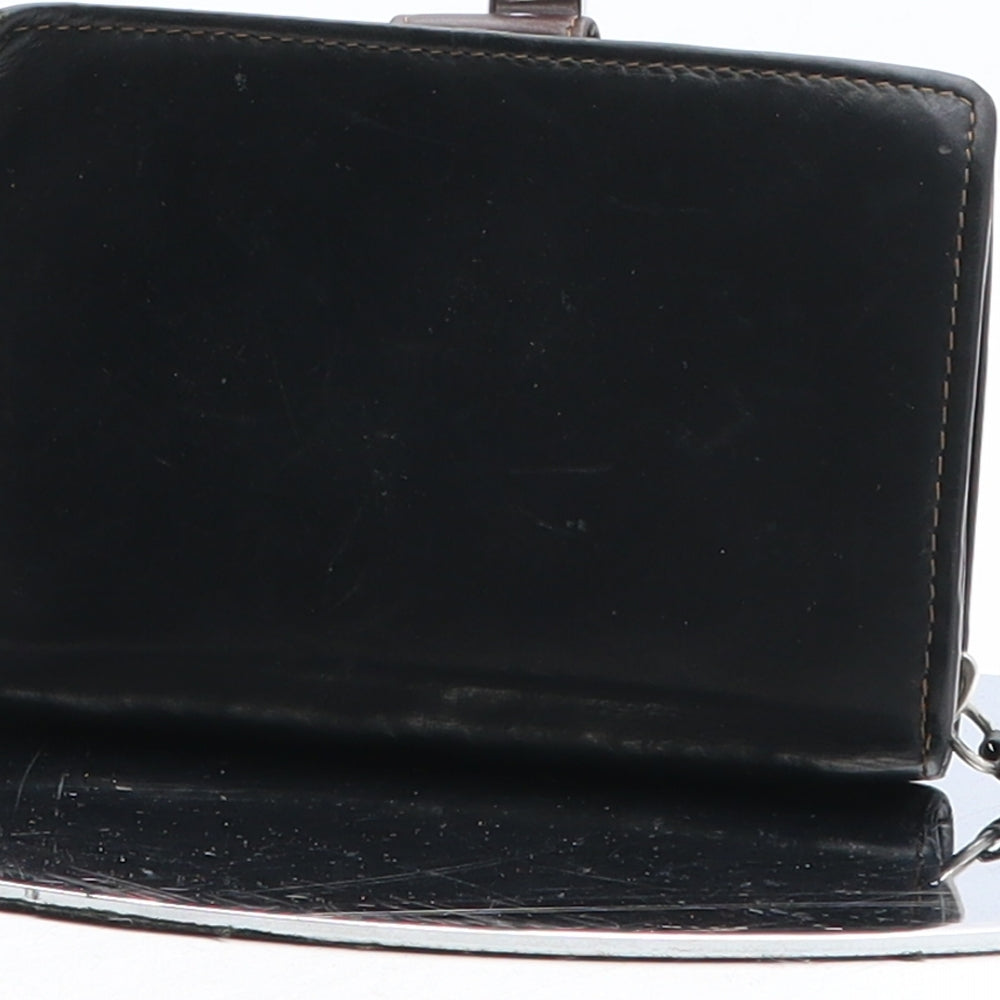 Preworn Womens Black Polyurethane Bow Tie Wallet Size S
