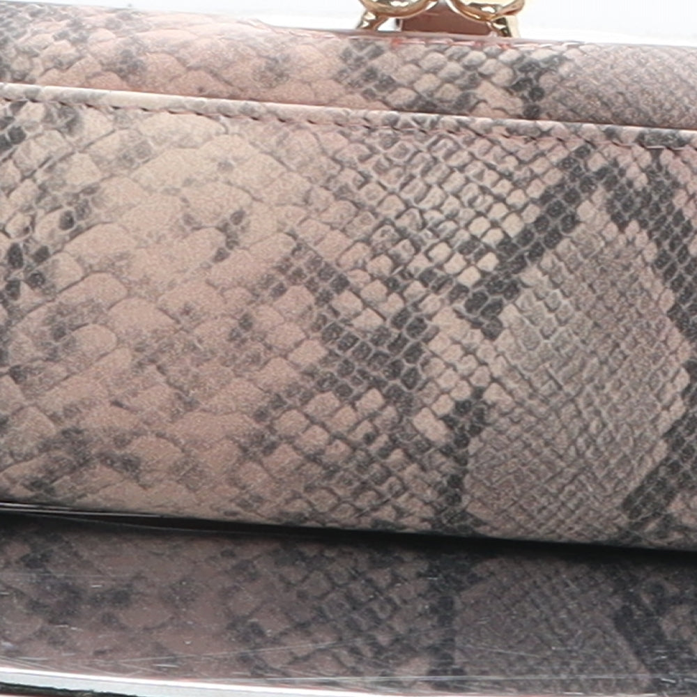 Atmosphere Womens Pink Animal Print Polyurethane Bow Tie Wallet One Size - Snakeskin Pattern