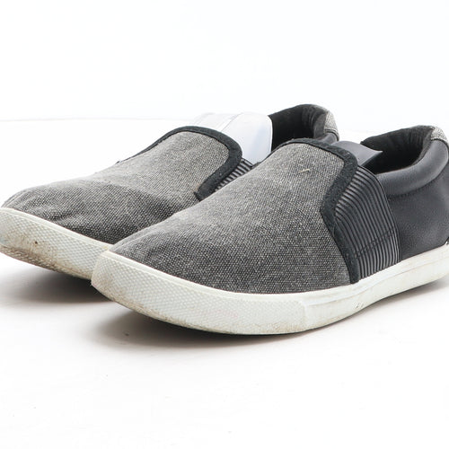 F&F Womens Grey Colourblock Fabric Slip On Casual UK