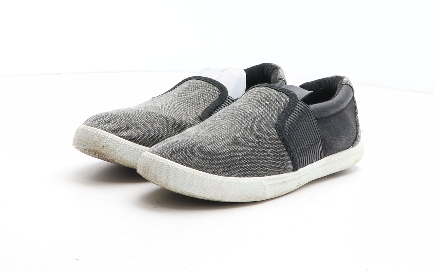 F&F Womens Grey Colourblock Fabric Slip On Casual UK