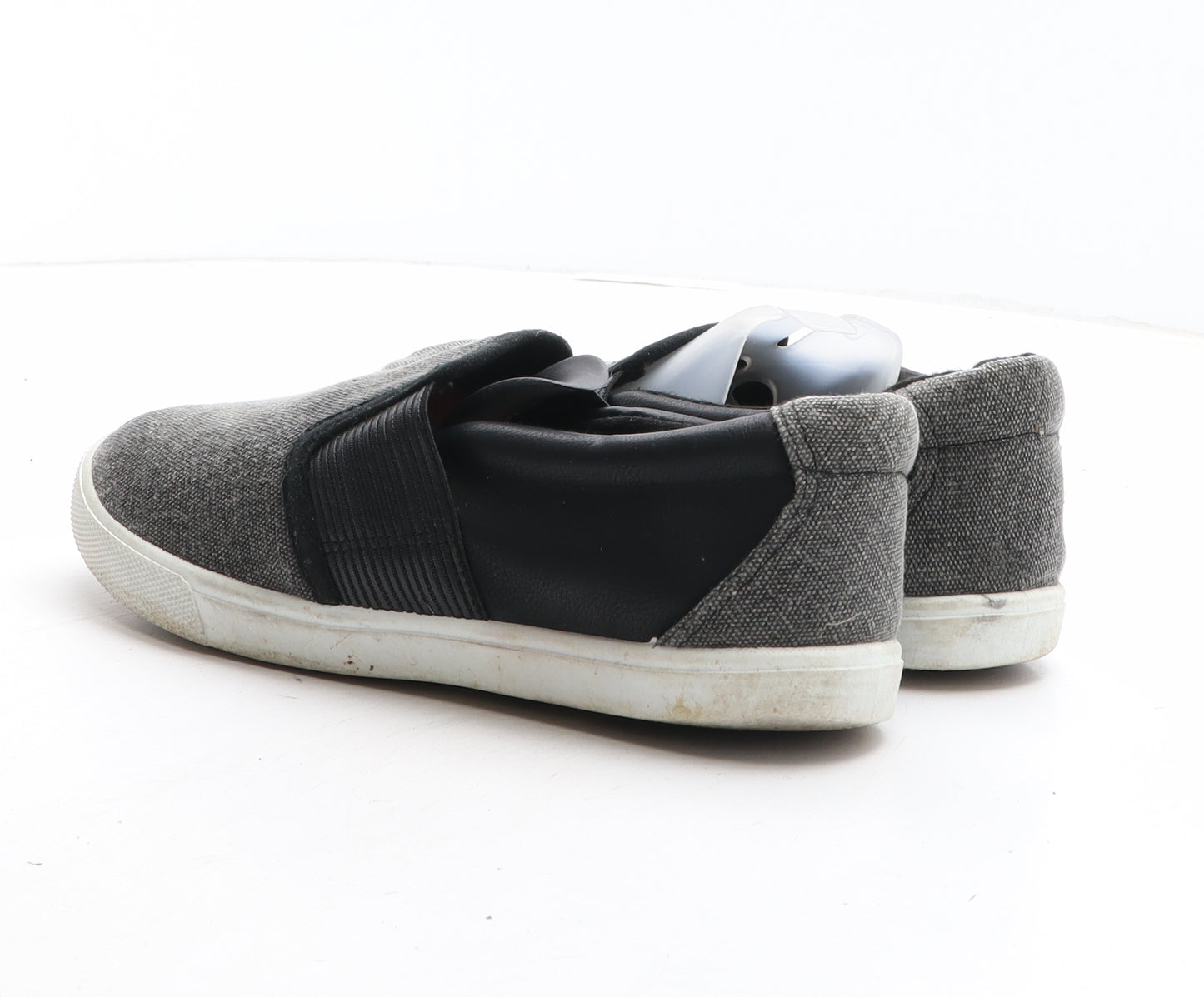 F&F Womens Grey Colourblock Fabric Slip On Casual UK