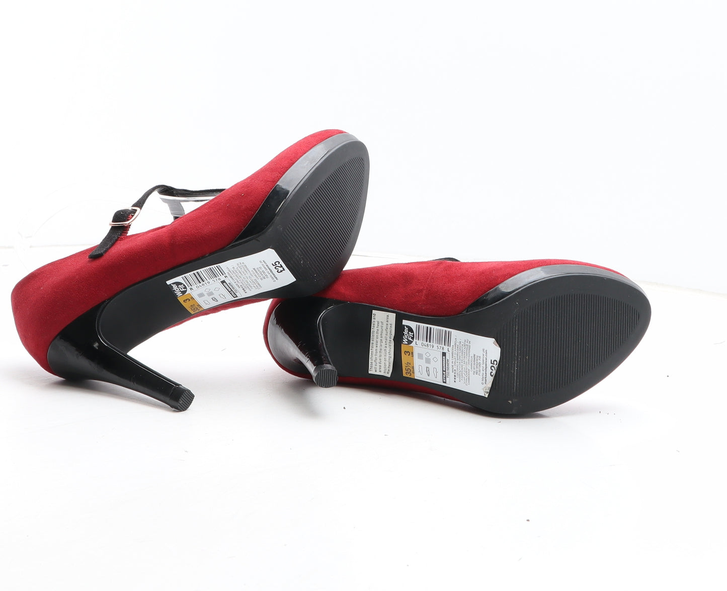 Marks and Spencer Womens Red Fabric Platform Heel UK