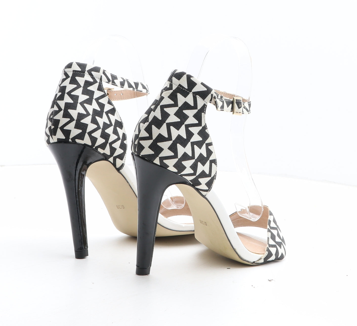 Atmosphere Womens Multicoloured Geometric Fabric Strappy Heel UK