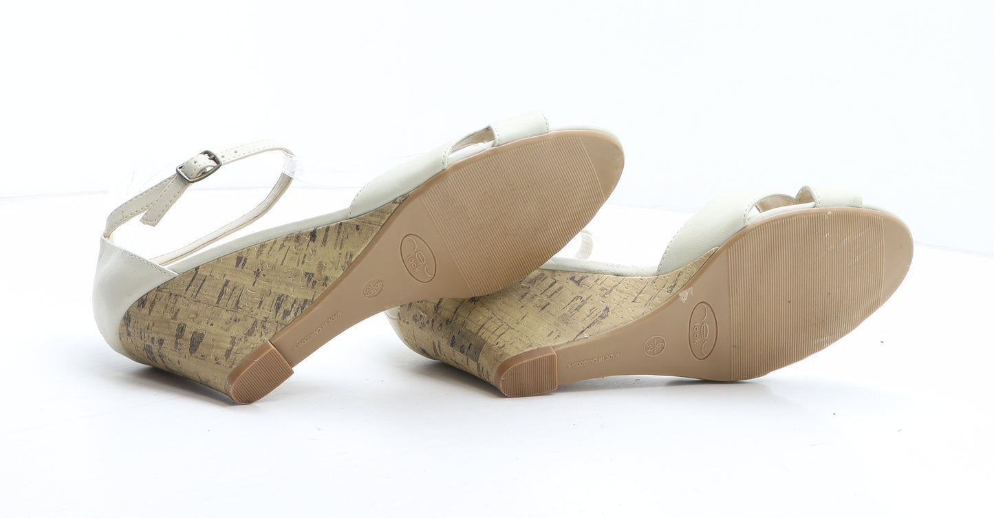 New Look Womens Beige Synthetic Strappy Heel UK