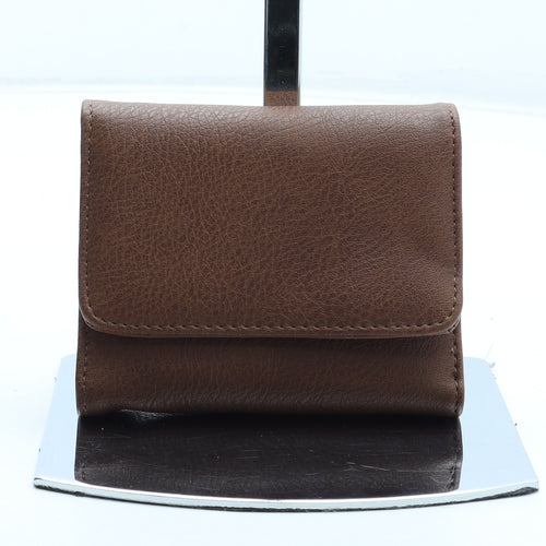 Preworn Womens Brown Polyurethane Bow Tie Wallet Size S