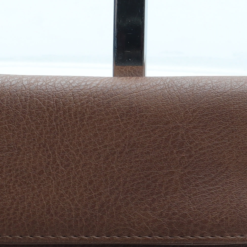 Preworn Womens Brown Polyurethane Bow Tie Wallet Size S