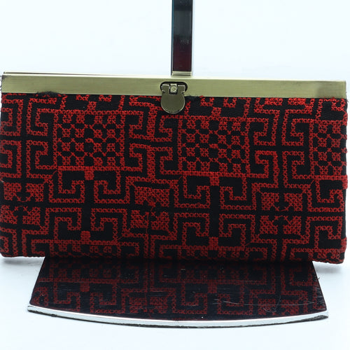 Preworn Womens Red Geometric Polyester Bow Tie Wallet Size M