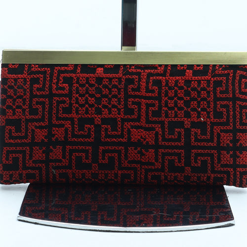 Preworn Womens Red Geometric Polyester Bow Tie Wallet Size M