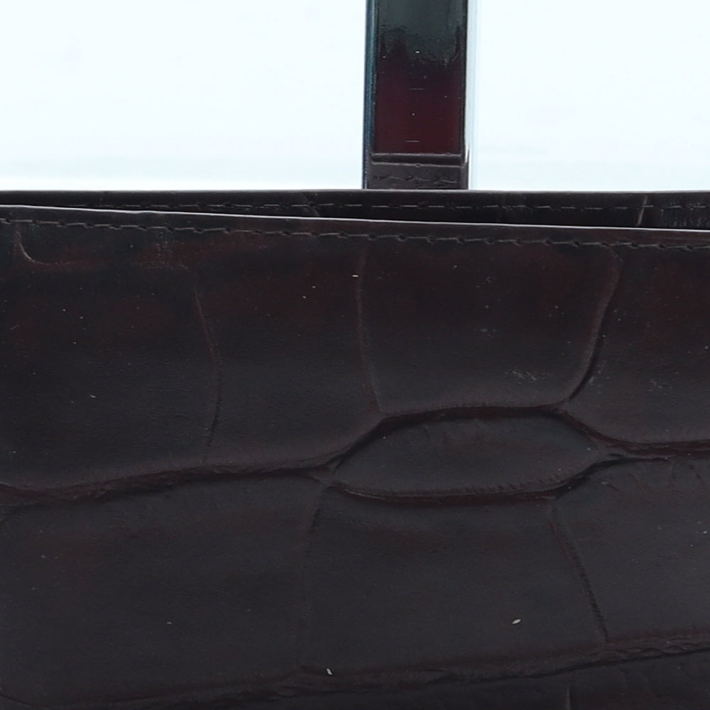 Preworn Mens Brown Leather Wallet - Croc Texture