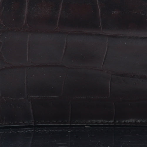 Preworn Mens Brown Leather Wallet - Croc Texture
