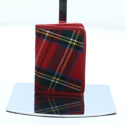 Preworn Womens Red Plaid Polyester Bow Tie Wallet Size XL - Card Organiser