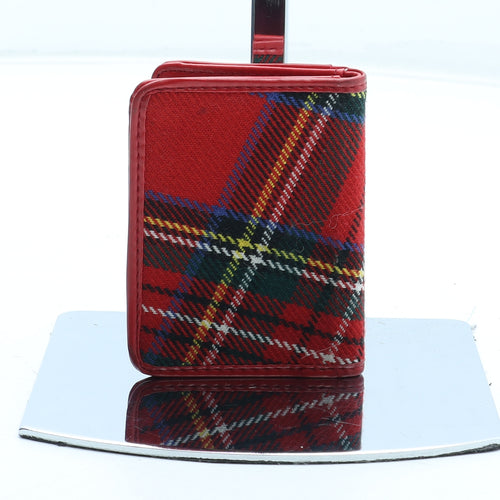 Preworn Womens Red Plaid Polyester Bow Tie Wallet Size XL - Card Organiser