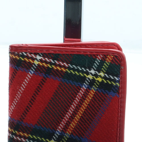 Preworn Womens Red Plaid Polyester Bow Tie Wallet Size XL - Card Organiser