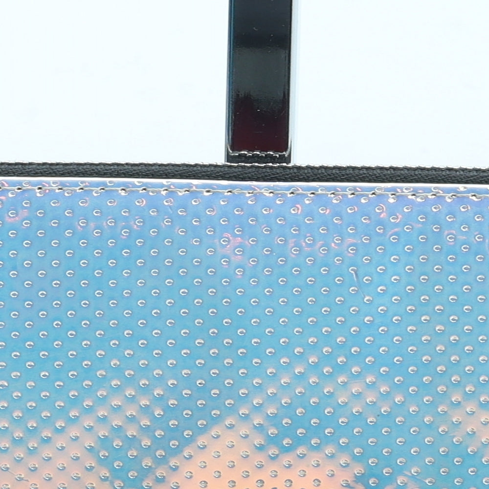 Skinny Dip Womens Blue Polyurethane Bow Tie Wallet Size M - Holographic