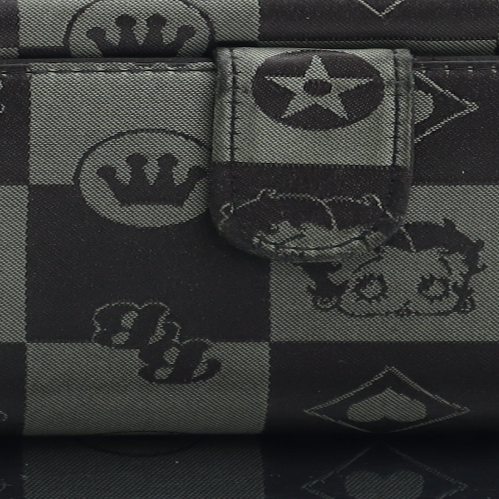 Betty Boop Womens Brown Geometric Polyurethane Bow Tie Wallet Size M
