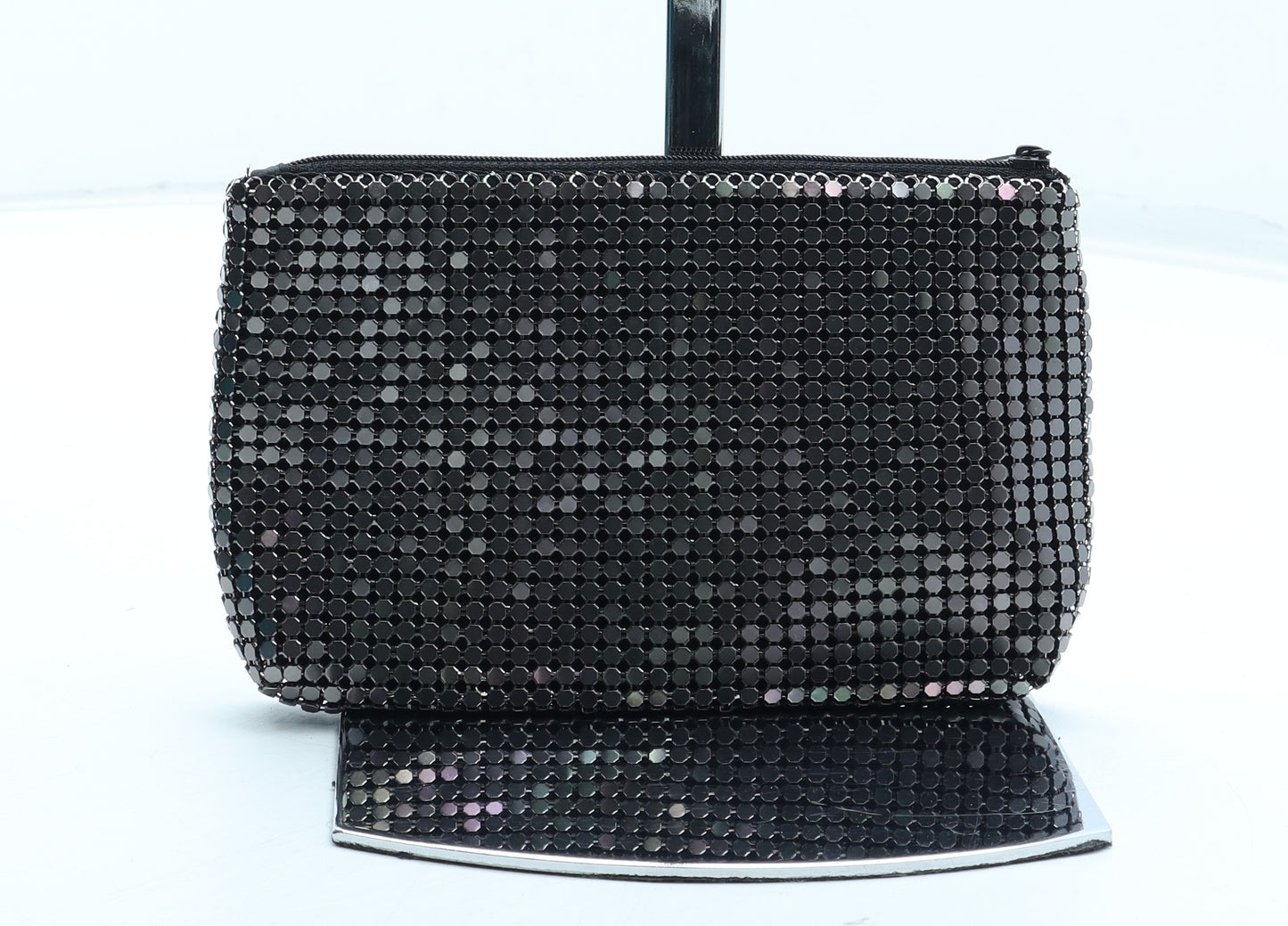 No 7 Womens Black Polyester Bow Tie Wallet Size S