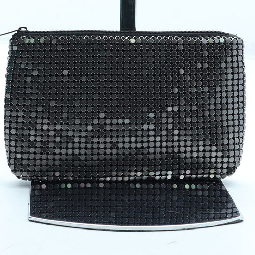 No 7 Womens Black Polyester Bow Tie Wallet Size S
