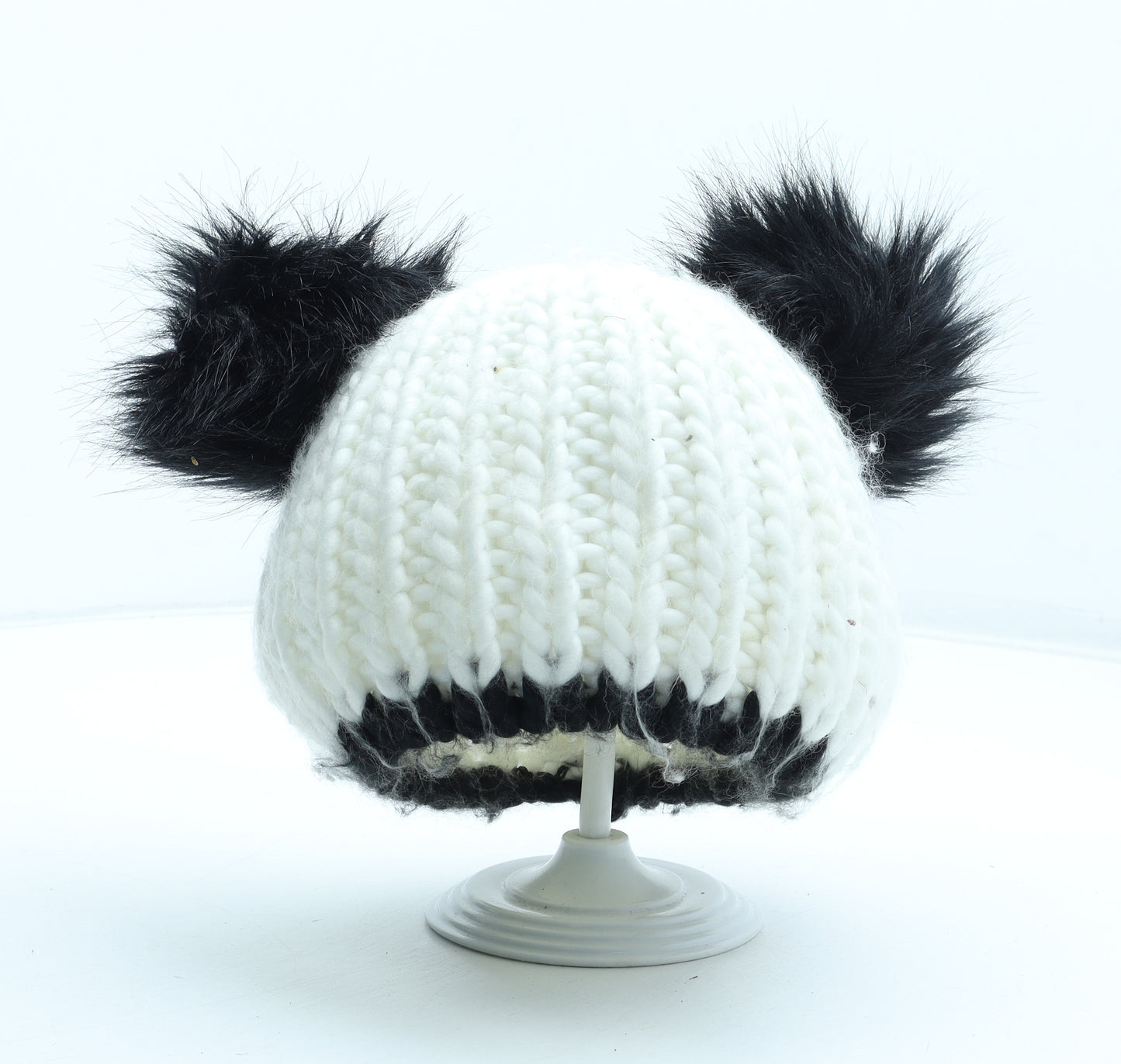River Island Girls White Acrylic Beanie Size S