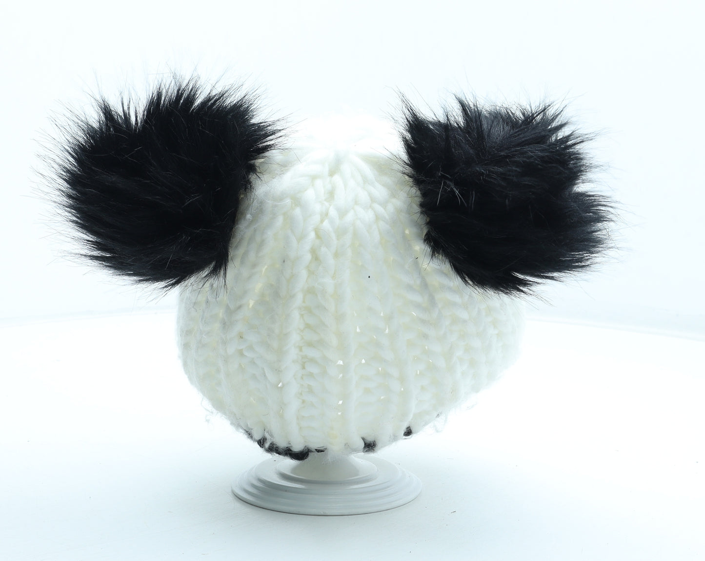 River Island Girls White Acrylic Beanie Size S
