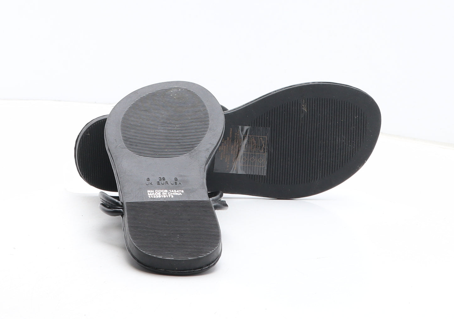 Primark Womens Black Synthetic Thong Sandal UK