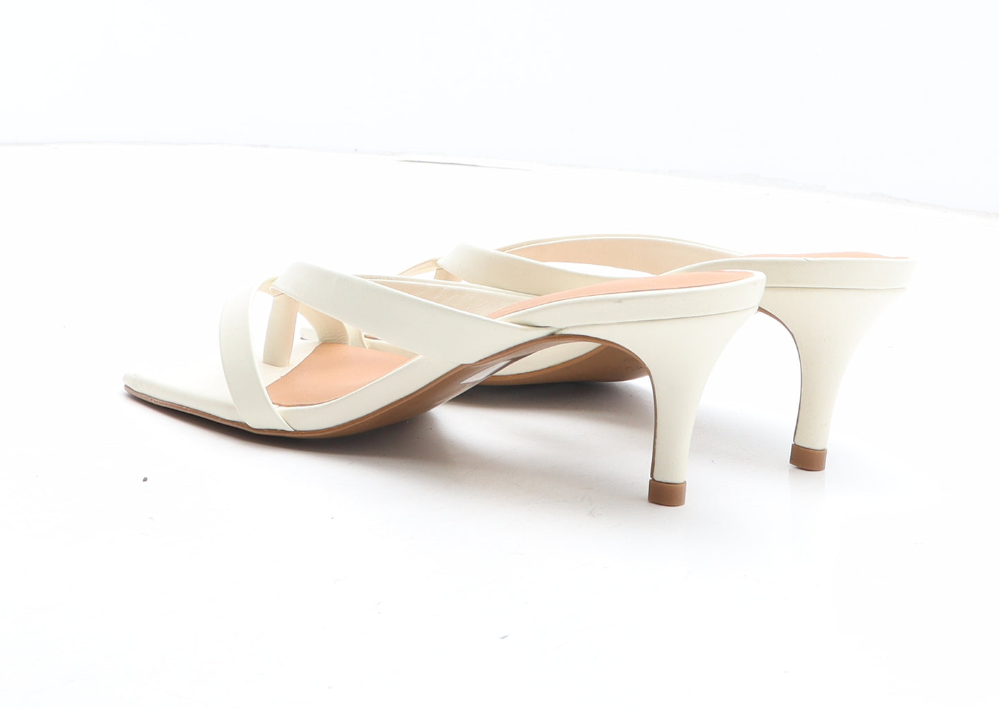 Jigsaw Womens White Synthetic Thong Heel UK
