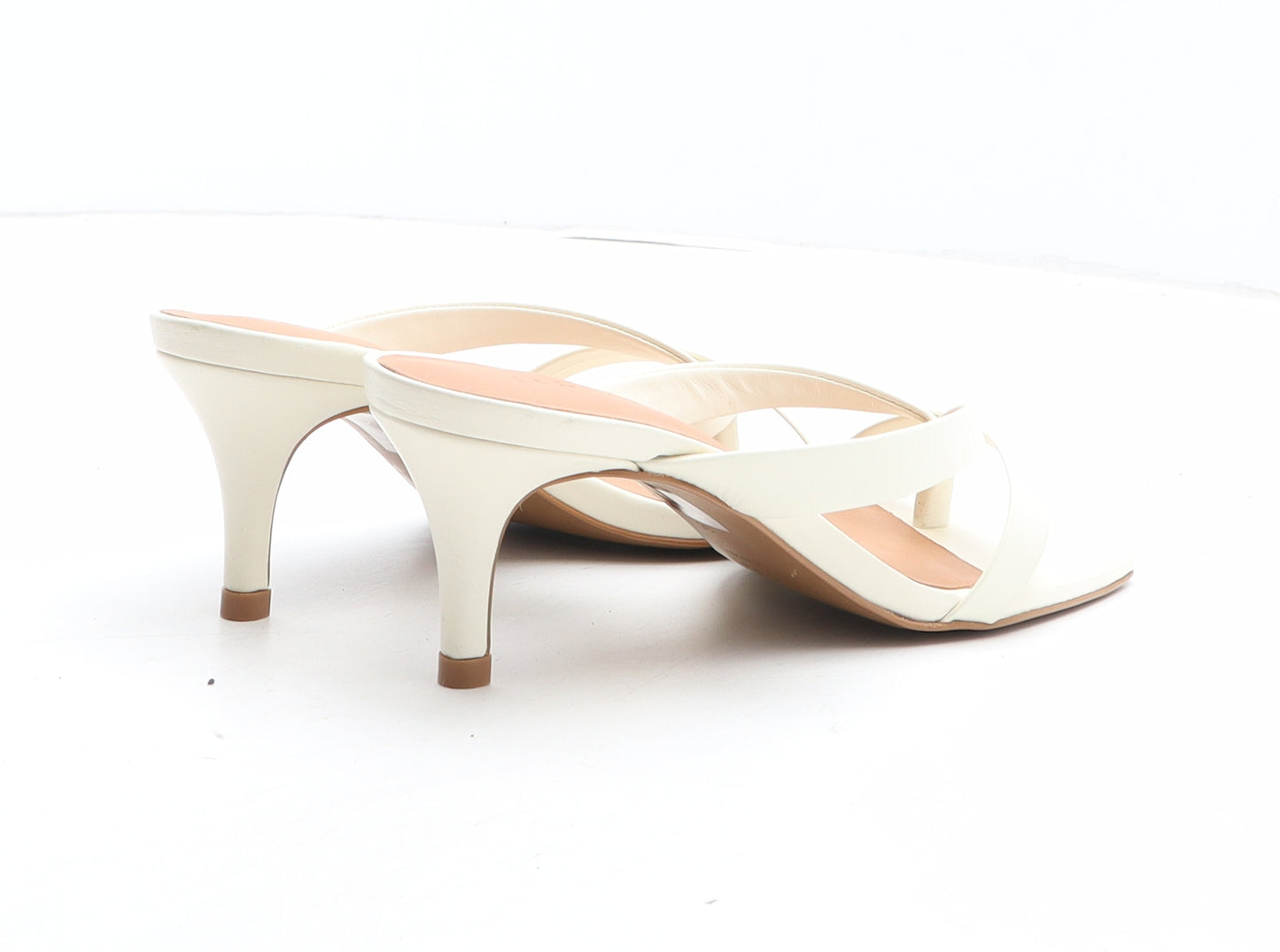 Jigsaw Womens White Synthetic Thong Heel UK