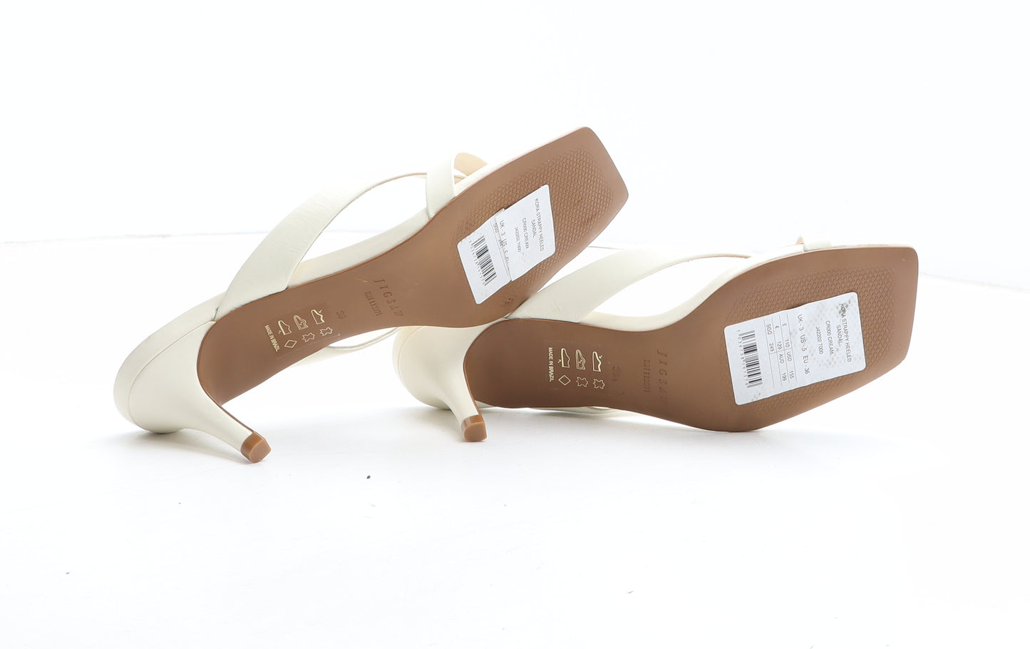 Jigsaw Womens White Synthetic Thong Heel UK