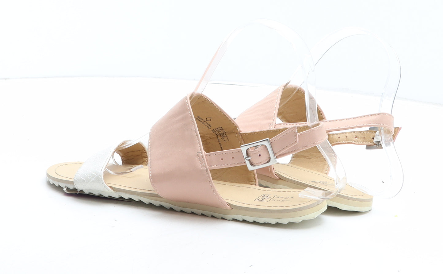 F&F Girls Pink Colourblock Synthetic Slingback Sandal UK 5