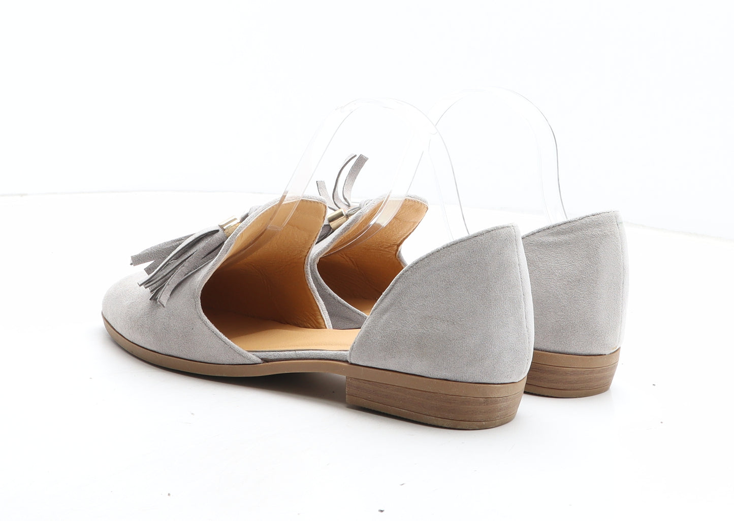 Preworn Womens Grey Fabric Slip On Flat UK