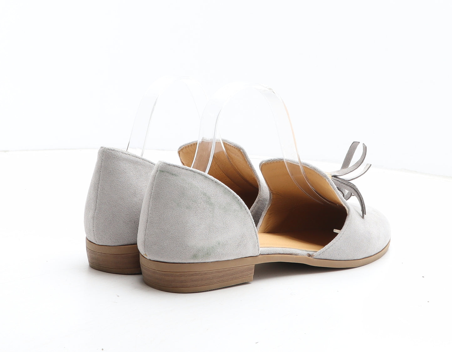 Preworn Womens Grey Fabric Slip On Flat UK