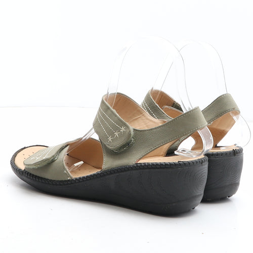 Cushion Walk Womens Green Synthetic Slingback Sandal UK