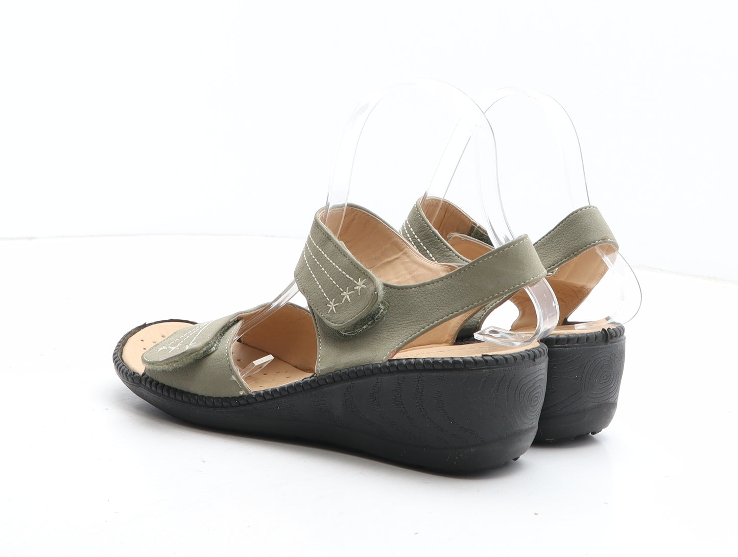 Cushion Walk Womens Green Synthetic Slingback Sandal UK