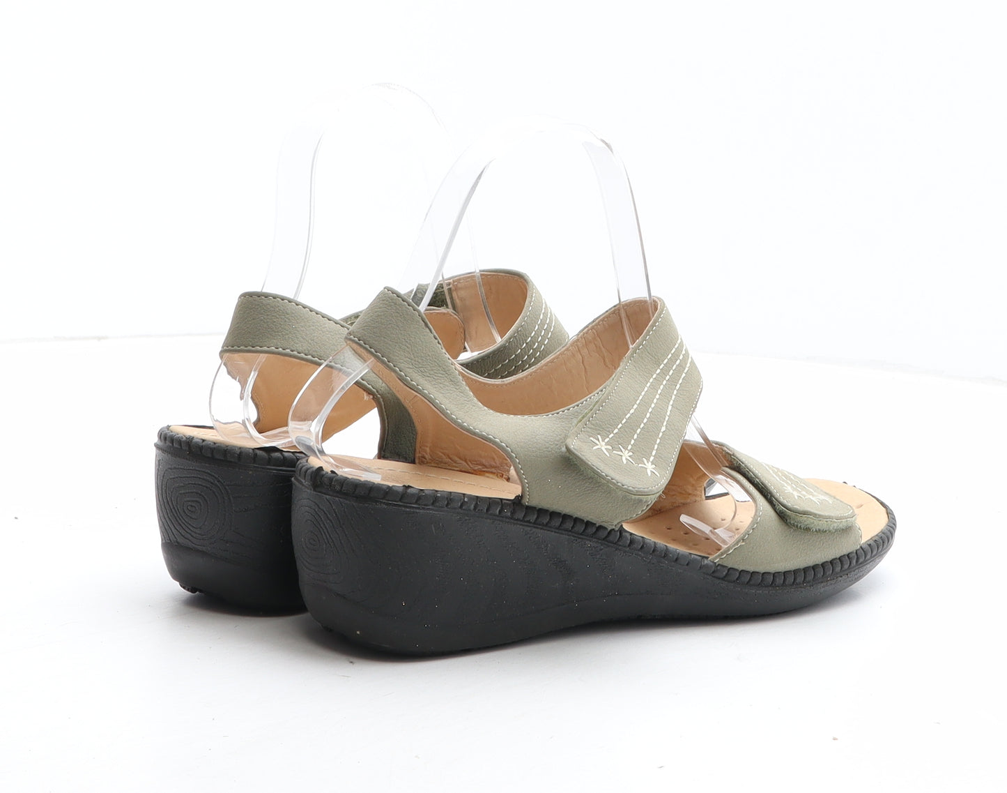 Cushion Walk Womens Green Synthetic Slingback Sandal UK