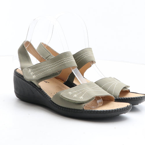Cushion Walk Womens Green Synthetic Slingback Sandal UK