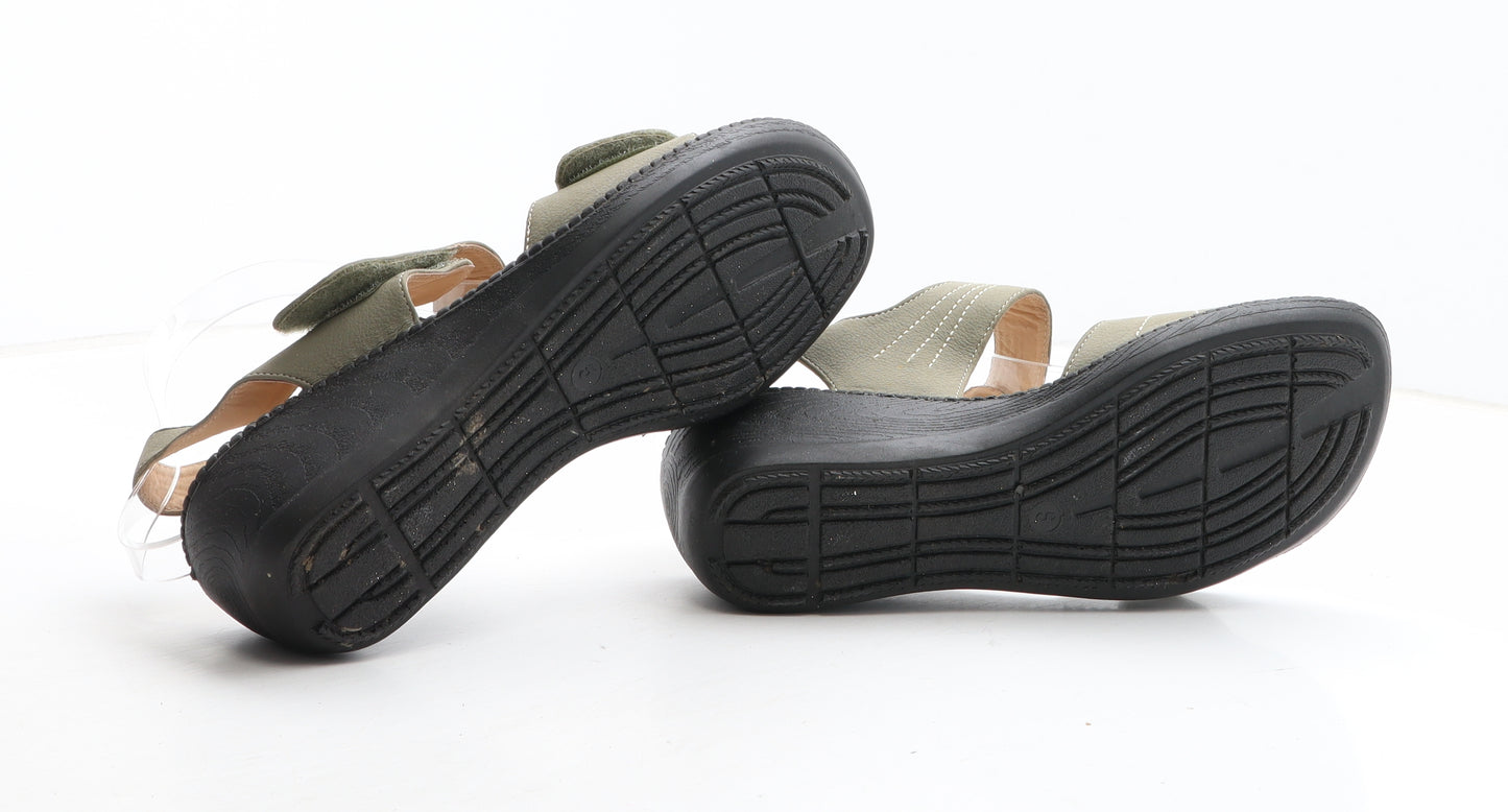 Cushion Walk Womens Green Synthetic Slingback Sandal UK
